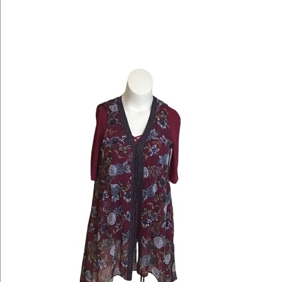 2 pc set basic 3/4 sleeve Burgundy top - - Picture 5 of 5